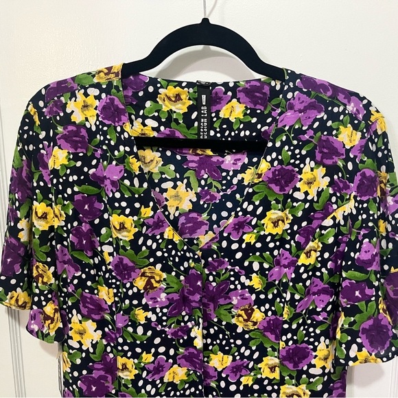 Design Lab Lord & Taylor Floral Button-Up Dress – 19.5” P2P - Size Medium (NWT) - Picture 3 of 5